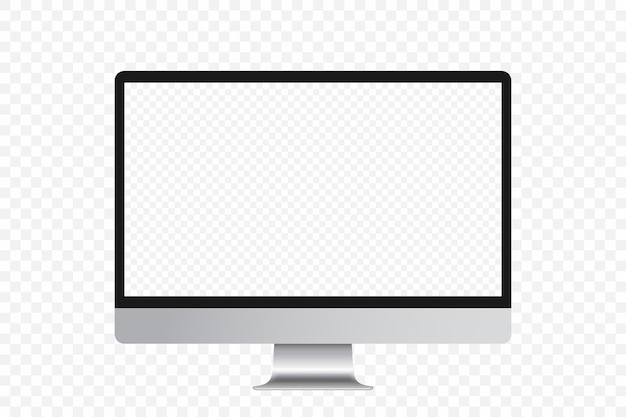 screen realistic monitor mockup. desktop computer screen isolated vector.