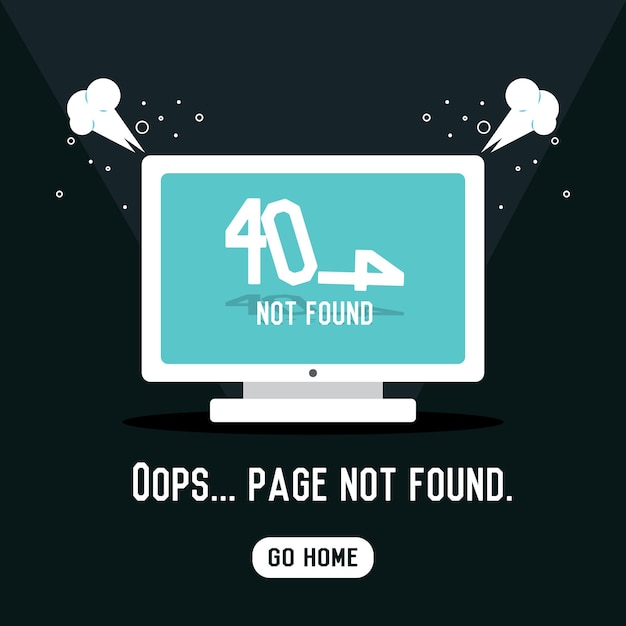 Screen shows 404 failure Vector