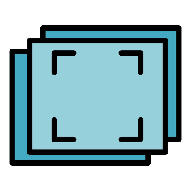 Screenshot icon outline vector Screen image Zoom phone color flat