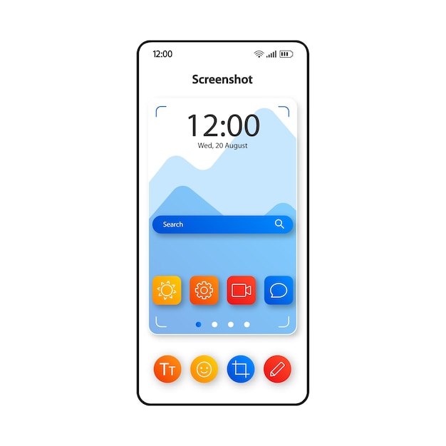 screenshot making technology smartphone interface vector template