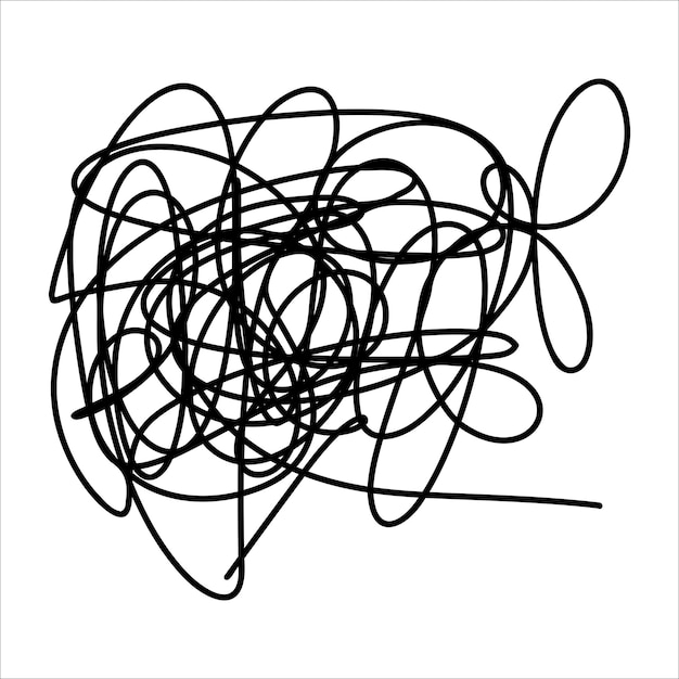 Scribble chaotic bold line doodle chaotic bold line curls swirl twirl flourishes chaotic lines