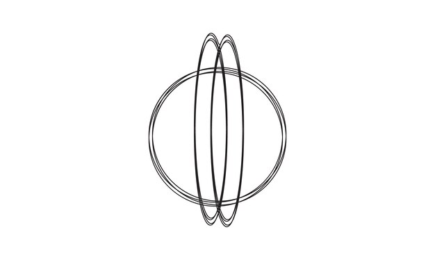 Scribble circle single continuous line drawing Vector round sketch hand drawn scribble shape