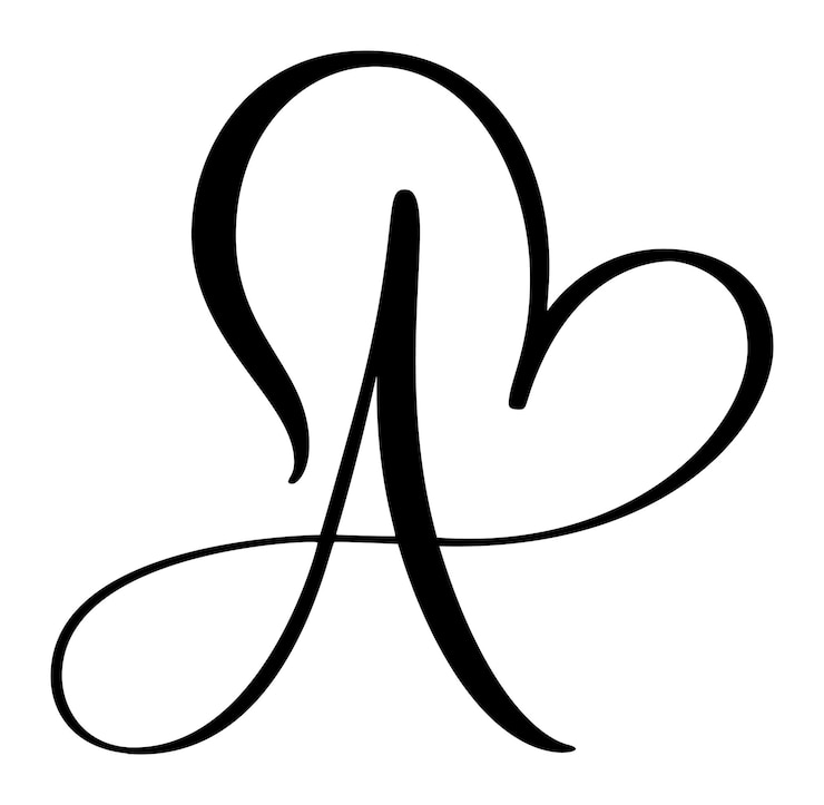 Vektör script capital font logo calligraphy love letter a hand drawn vector brush style flourish