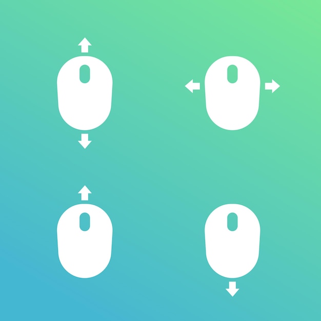 Scroll with mouse vector icons