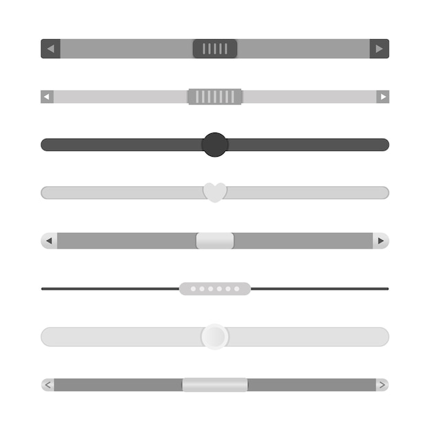 Scrollbars set. Website design template scroll bars