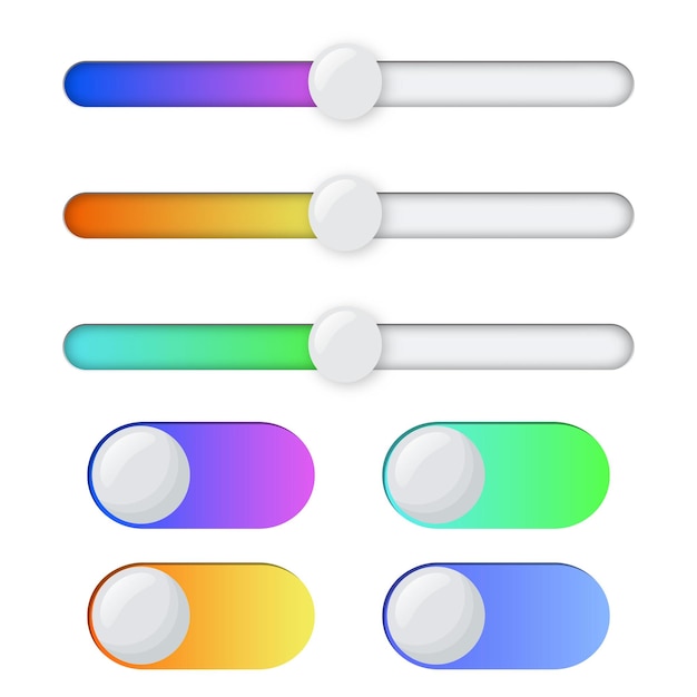 Scrollbars Website design template scroll bars computer ui scrolling tools vector elements