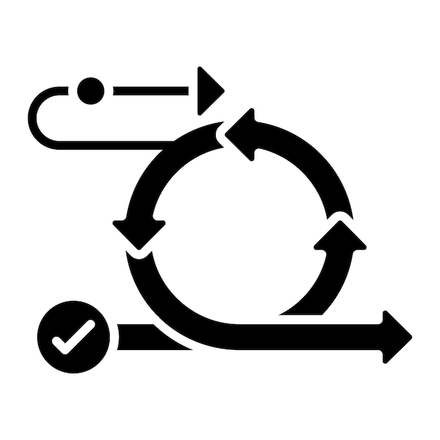 Scrum Glyph Solid Black Illustration