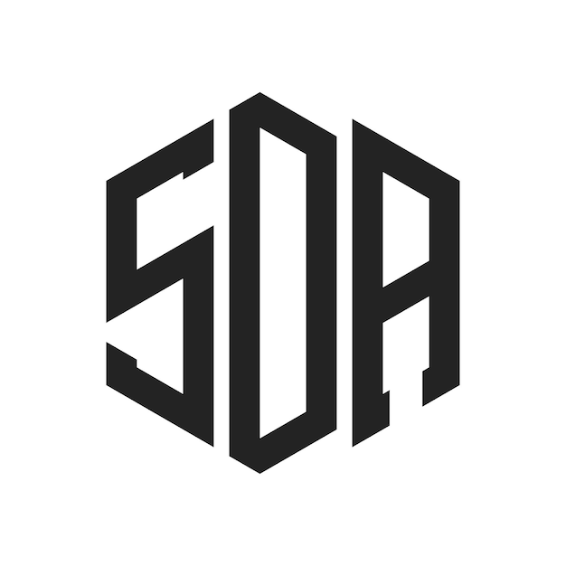 SDA Logo Design Initial Letter SDA Monogram Logo using Hexagon shape