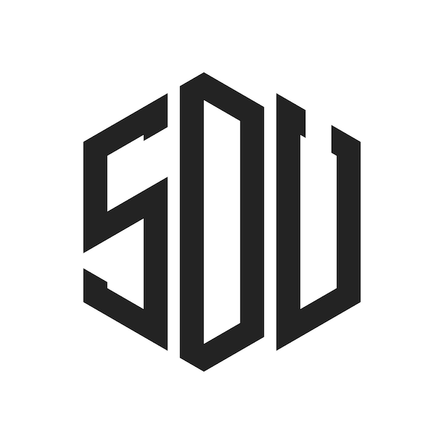 SDU Logo Design Initial Letter SDU Monogram Logo using Hexagon shape