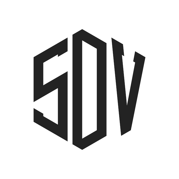 SDV Logo Design Initial Letter SDV Monogram Logo using Hexagon shape