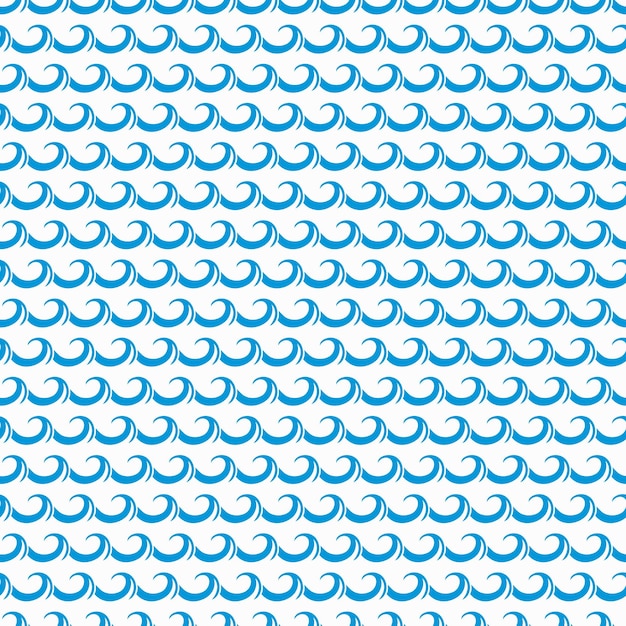 Sea and ocean blue waves seamless vector pattern