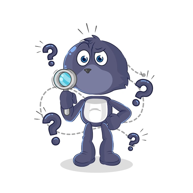 Seal searching illustration character vector