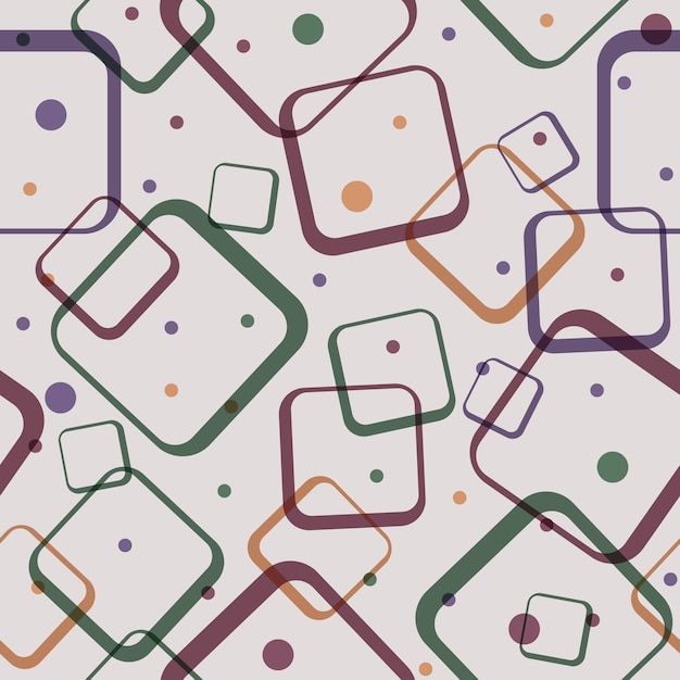 Seamless abstract pattern of colored contour intersecting squares Vector illustration for textures textiles simple backgrounds covers and banners