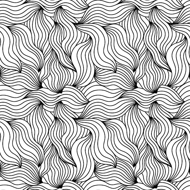 seamless abstract wave pattern background decorative design freehand creative paint texture chaotic elementvector illustration