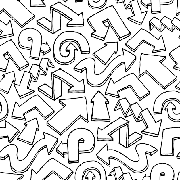 Seamless arrow vector pattern Hand drawn background