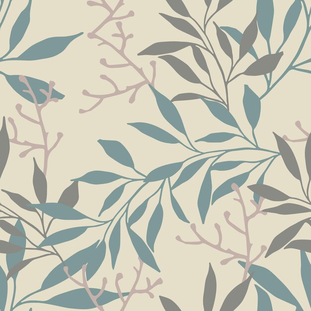 Seamless background in nature style Vintage Pattern Geometric ornament Elements of leaves