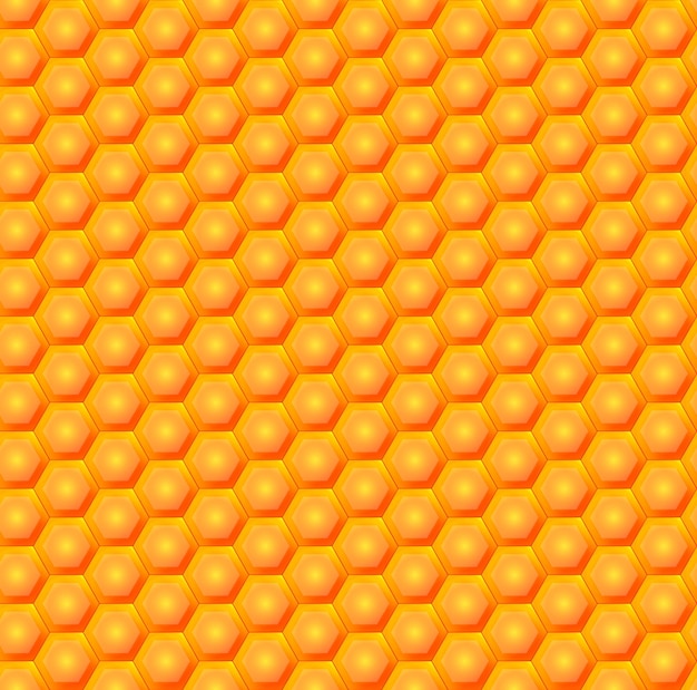 Seamless background of hexagonal honeycombs. Vector pattern