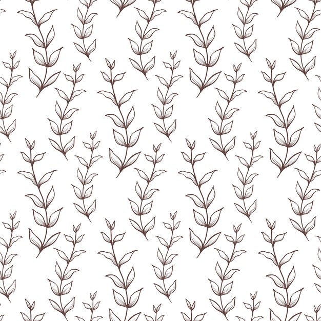  seamless background with leaves. Vintage pattern. Botanic texture.