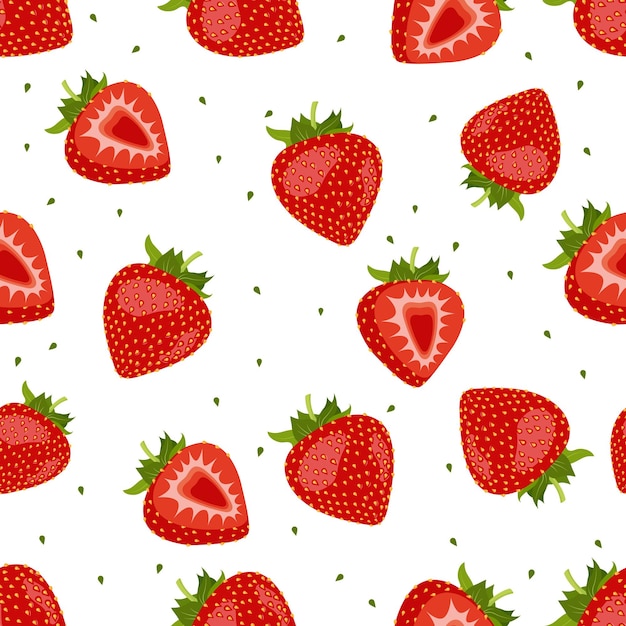 Seamless backgroundpattern with strawberries