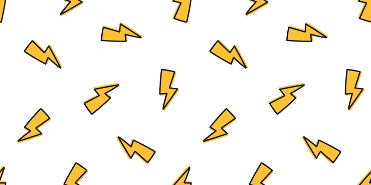 Vektör seamless banner with yellow lightning bolts