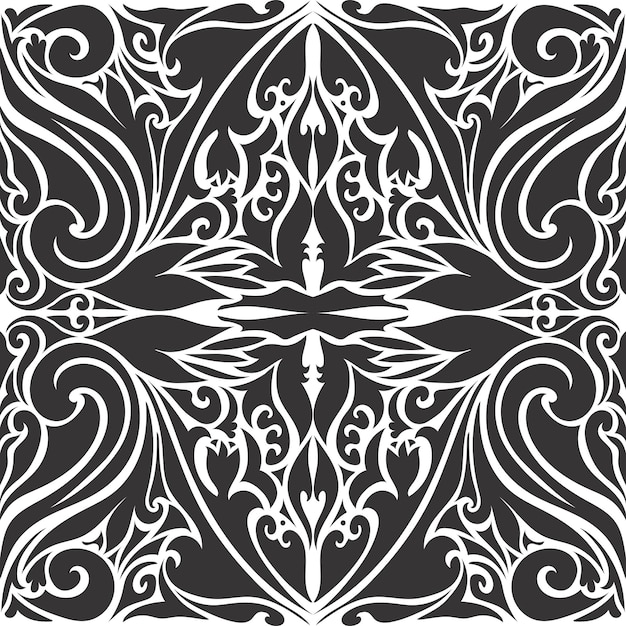 Seamless black and white arabic motif pattern