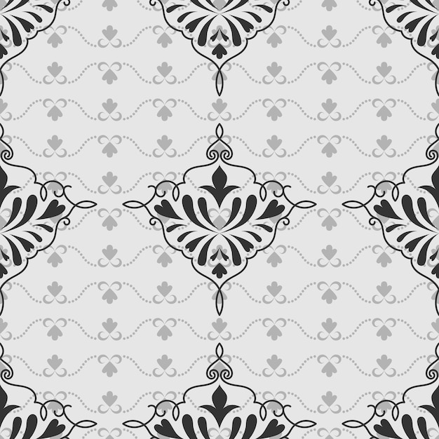 seamless botanical pattern of painted oriental motifs