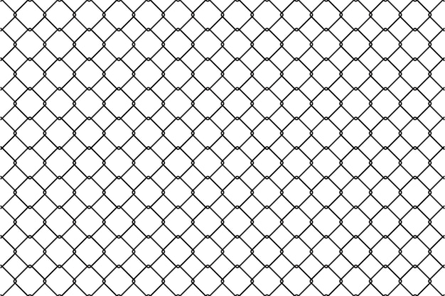 Seamless chain link fence pattern on a white background
