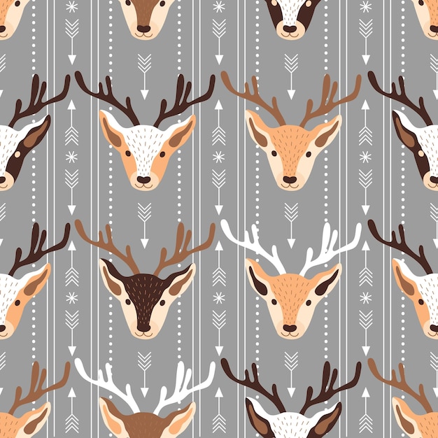 seamless christmas pattern design with deer