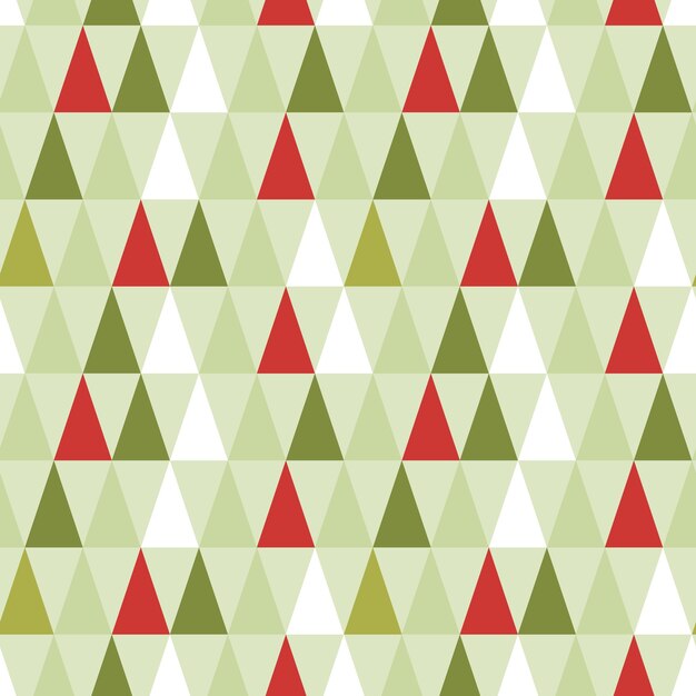 Seamless Christmas pattern of geometric style pine forest.