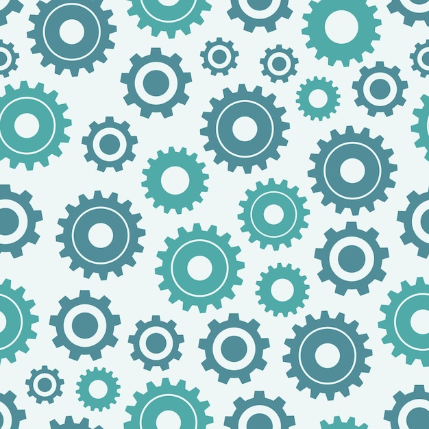 seamless cogwheel pattern  factory background gear shapes in blue colors