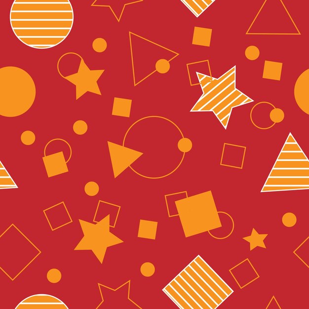 Seamless colored background pattern, various geometric shapes - Vector illustration