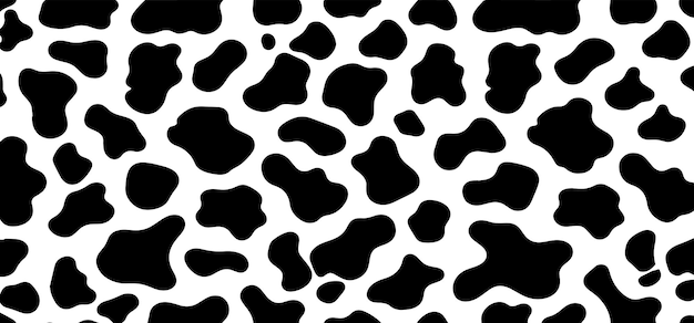 Seamless Cow Print Pattern or Cow Skin Fur Texture Vector