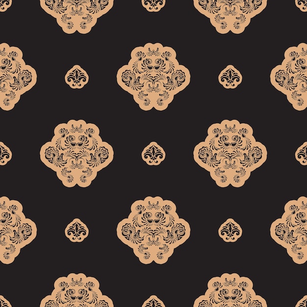 Seamless dark pattern with monograms in the Baroque style Good for menus postcards books murals and fabrics Vector illustration