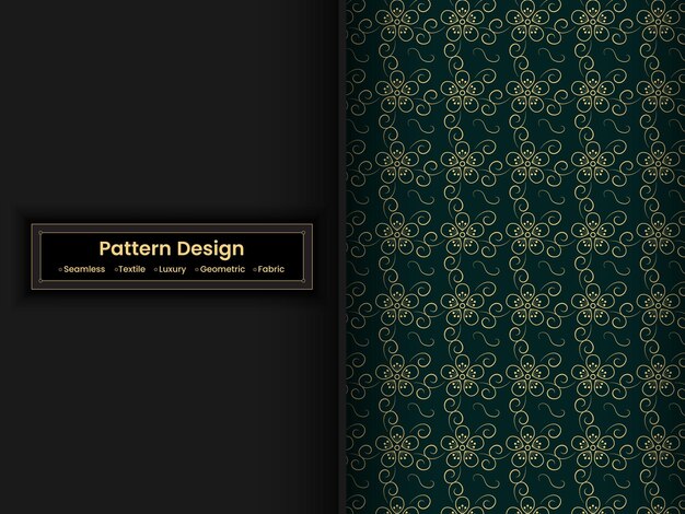 seamless decorative luxury geometric ornamental vector patterns gold design with black background