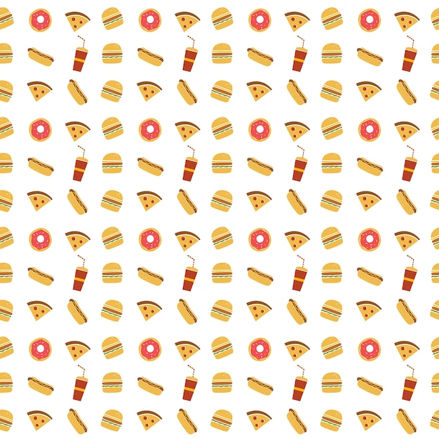 seamless fastfood restaurant theme pattern