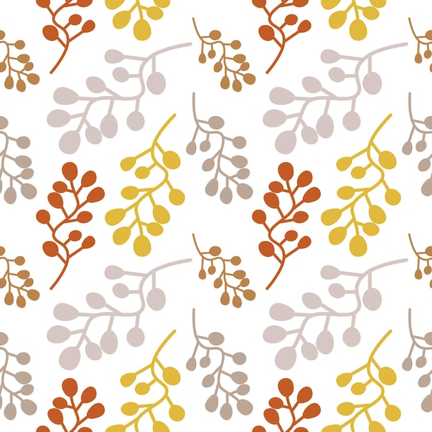 Seamless floral pattern element vector shape doodle plant abstract texture background illustration