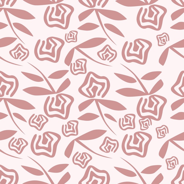 Seamless floral pattern small wild plants in an abstract arrangement on yellow Romantic flower