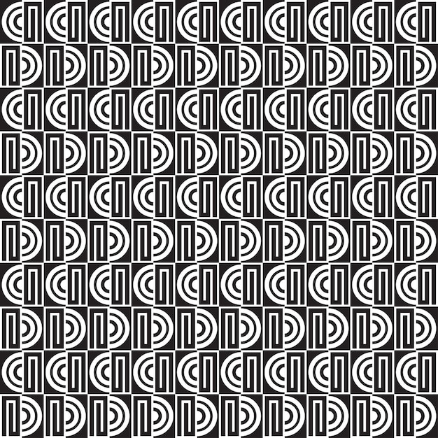 seamless geometric pattern black and white vector design