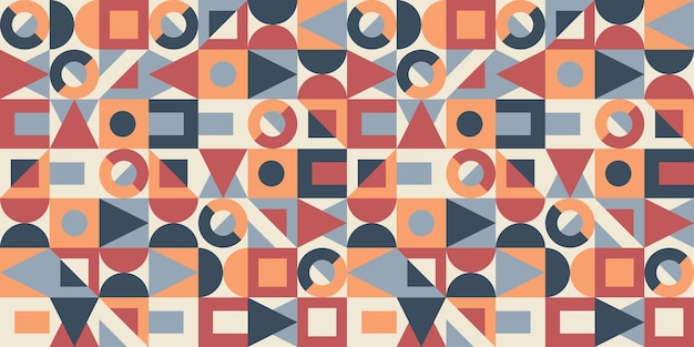 seamless geometric pattern in retro memphis style colorful background