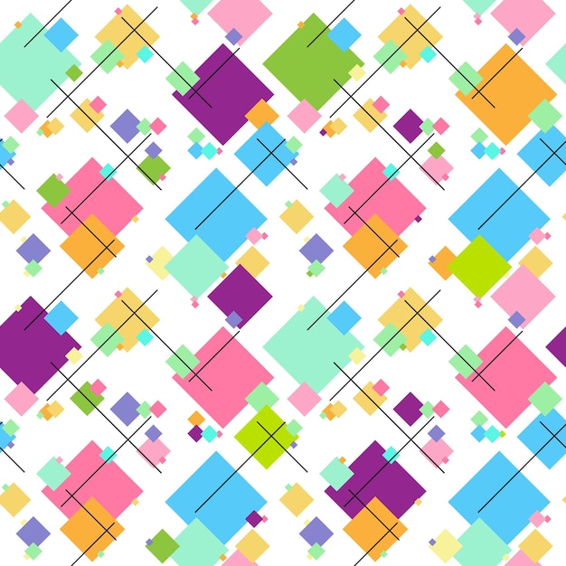 Seamless geometric pattern with squares and lines for textures textiles and simple backgrounds