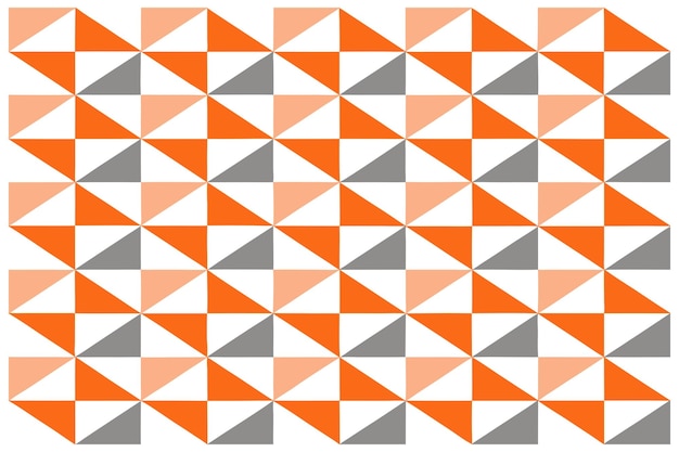 seamless geometric pattern with triangles and squares in orange and white