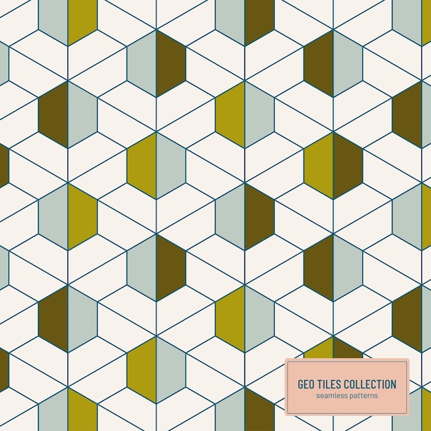 Seamless geometric vector pattern inspired by old tiles.