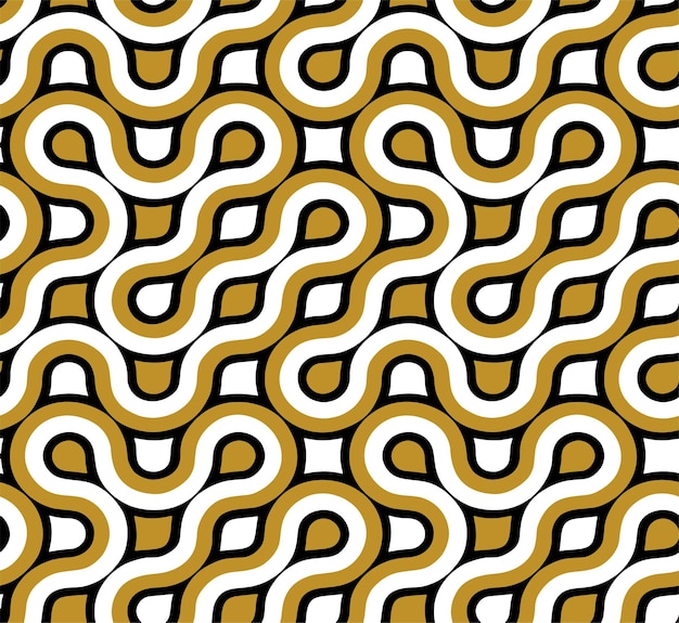Seamless Gold and White Abstract Pattern with Retro Vibe