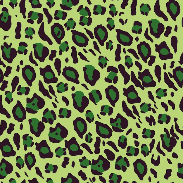 Seamless green leopard pattern
