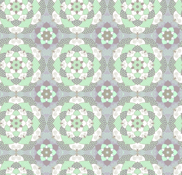 Seamless hand drawn mandala pattern. Vintage decorative elements