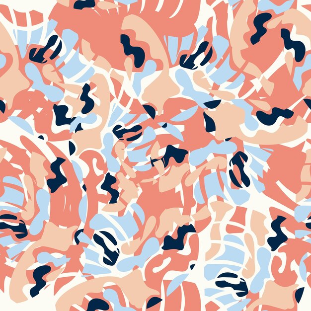 seamless nature pattern abstract shapes and elements drawing on  white background hand drawn