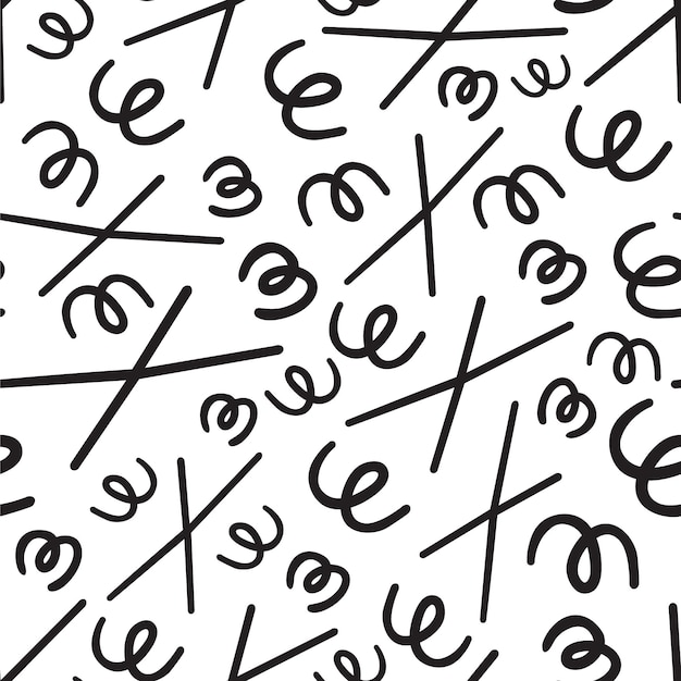 seamless pattern abstract geometric objects in doodle style