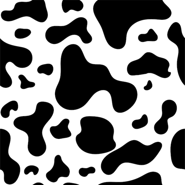 Seamless pattern black and white cow skin Vector illustration