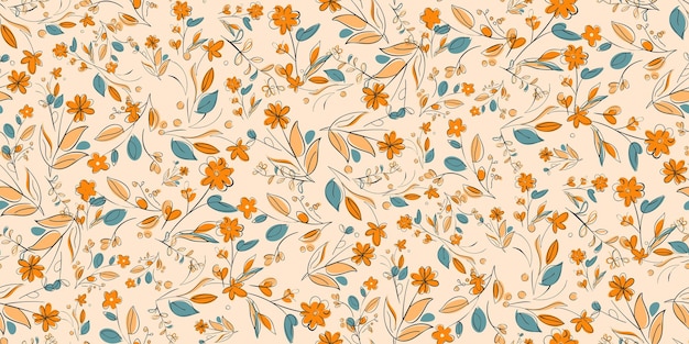 Seamless pattern flower Liberty Contemporary Feminine Style Botanical floral print fabrics textile