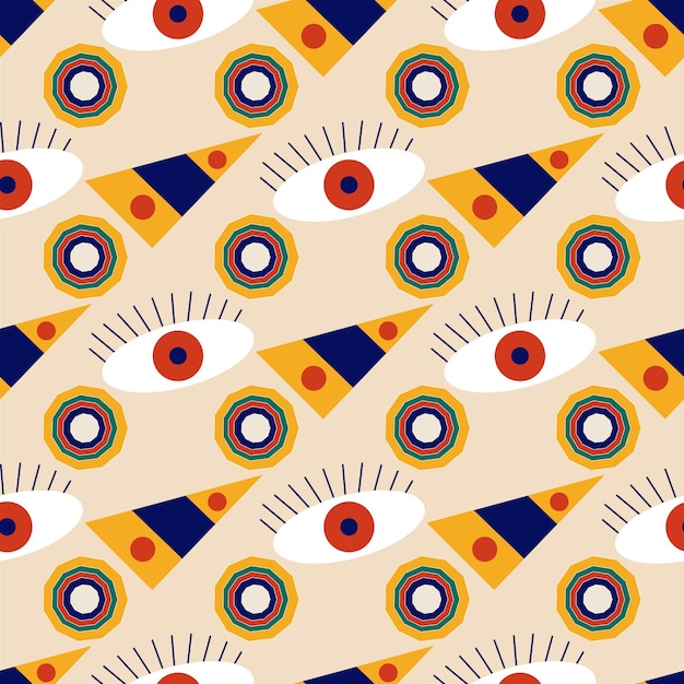 seamless pattern for use in packaging in an abstract style with an egyptian motif